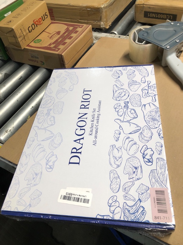 Photo 1 of ***FACTORY SEALED***DRAGON RIOT 6 Pcs Butcher Knives Set, Meat Processing Knife Set for Brisket Trimming with German Stainless Steel and Blue Non-slip Handle Gift for Men