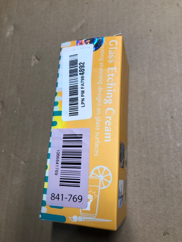 Photo 1 of (3oz) Etching Starter Kit for Intricate Designs, DIY Art Craft Bundled with 3 Application Brushes, 1 Paper Tape, 1 Nitrile Gloves, 1 Silk Screen Label, Perfect for Mirrors, Windows, Glassware