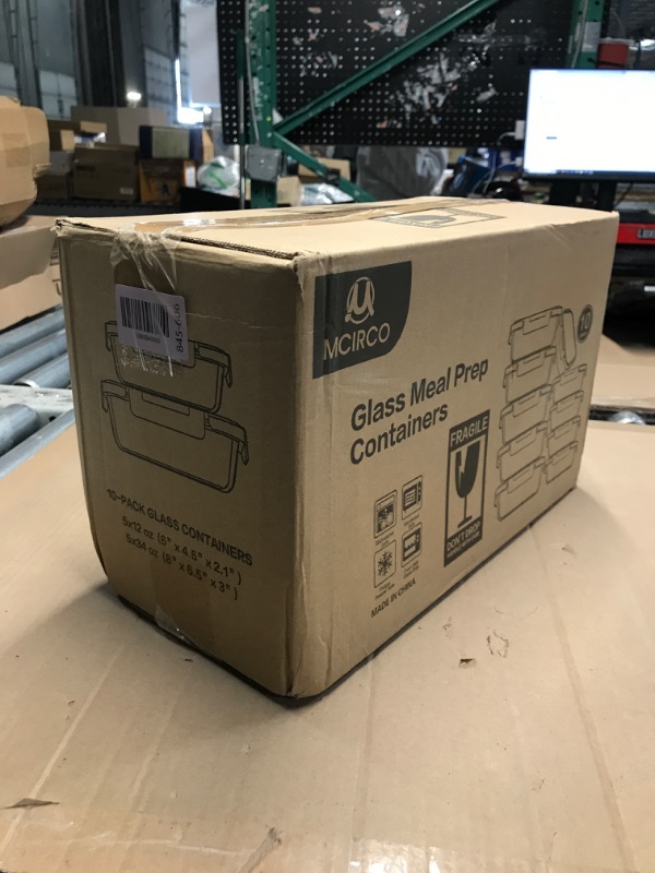 Photo 1 of [10-Pack]Glass Meal Prep Containers with Lids, MCIRCO Glass Food Storage Containers with Snap Locking Lids, Airtight Lunch Containers, Microwave, Oven, Freezer and Dishwasher, White