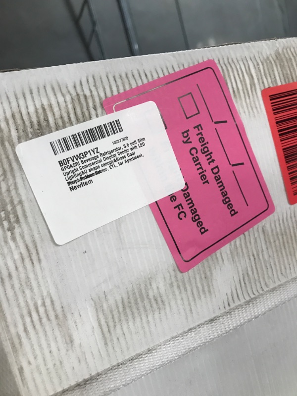 Photo 1 of ***FACTORY SEALED***GPOASRI Beverage Refrigerator, 5.5 cuft Slim Upright Commercial Display Cooler with LED Lighting&U shape canopy&Glass Door Merchandiser Cooler, ETL, for Apartment, Shop, Restaurant