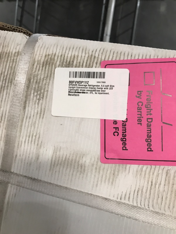 Photo 1 of ***FACTORY SEALED***GPOASRI Beverage Refrigerator, 5.5 cuft Slim Upright Commercial Display Cooler with LED Lighting&U shape canopy&Glass Door Merchandiser Cooler, ETL, for Apartment, Shop, Restaurant