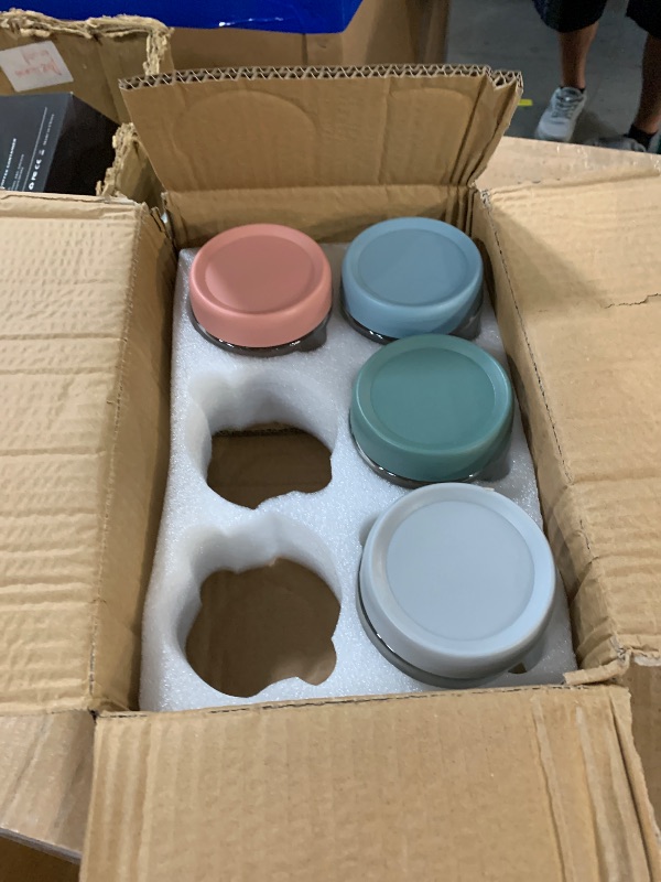 Photo 1 of ***Missing 2 Jars ***
 NETANY 6-pack 10oz Glass jars with Airtight Lids, Overnight Oats Containers with Lids, Wide mouth Mason Salad jars, Glass Food Storage Containers for Snacks Yogurt Spice Sugar