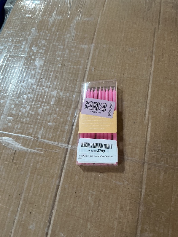 View 2 of ***MISSING PARTS***Sisterly Market 20 Count Tall Skinny Pink Solid Birthday Cake Candles for Birthday Wedding Party Cakes Decorations