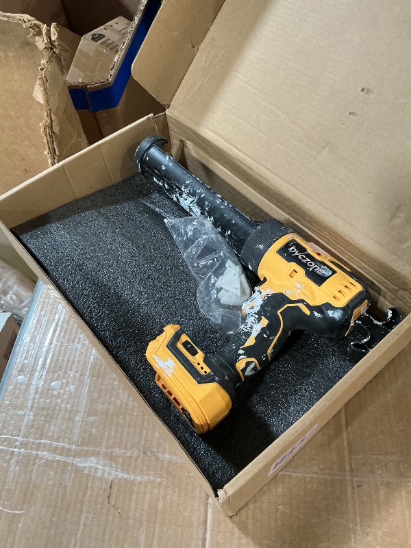 Photo 1 of ** heavily used **
** does not come with any accessories**

byczone Electric Caulking Gun Compatible With Dewalt 20V Max Battery, 10 Oz Cordless Caulk Gun with 6 Adjustable Speed, LED Light, Battery Powered Caulking Gun for Filling, Sealing, Repair (TOOL 