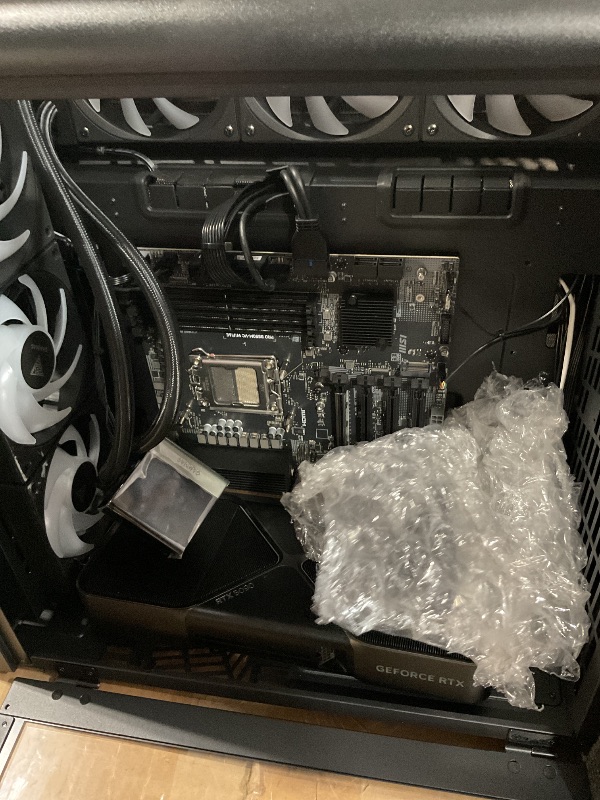 Photo 1 of * * PARTS ONLY, MISSING CPU AND MOTHER BOARD DAMAGED PINS.**ZOTAC MEK Gaming PC Desktop, NVIDIA GeForce RTX 5090 32GB GDDR7, AMD Ryzen 7 9700X Up to 5.5GHz, 32GB DDR5, 2TB NVMe SSD, 1200W 80+ Gold PSU, WiFi 7, Windows 11 Pro