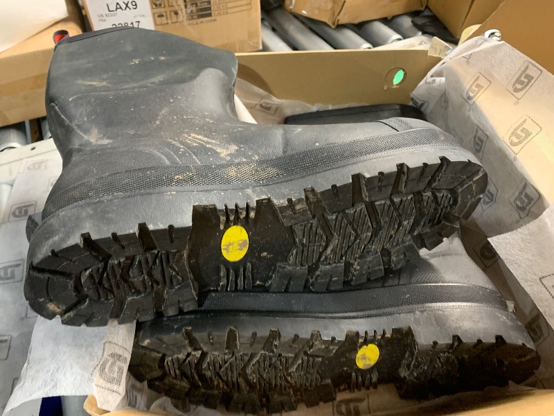 Photo 1 of ***(HEAVILY USED/ MINOR DAMAGE)***Trudave Rubber Boots for Men, Waterproof Rain Boots with Steel Shank & Reinforced Shell, 5mm Neoprene Insulated Knee mud Boots for Hunting Farming Fishing 14men/15.5women
