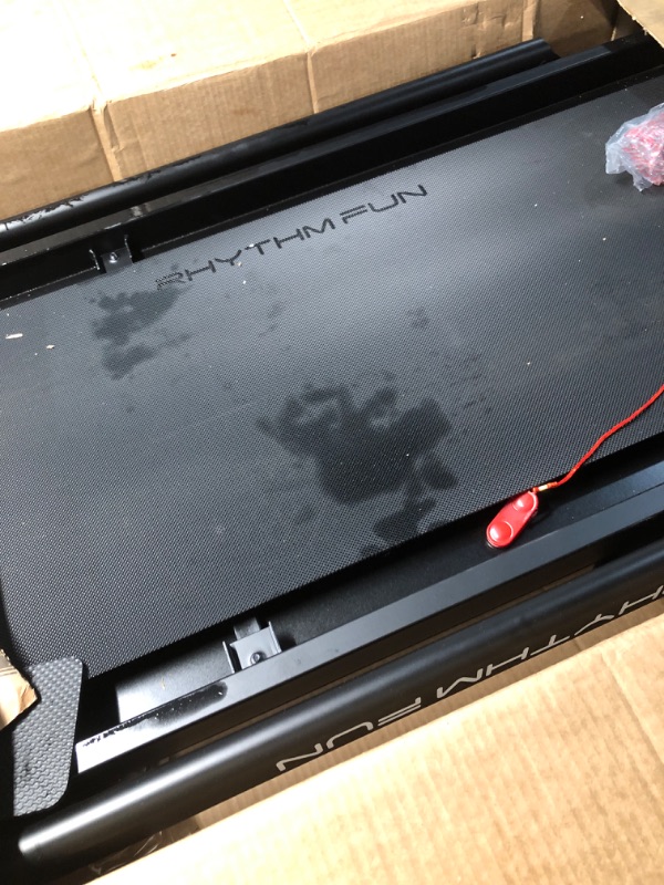 Photo 1 of ***ITEM IS WET SEE NOTES/PICS***
RHYTHM FUN 8.0 MPH Treadmills for Home, Running Walking Pad Treadmill with Incline up to 8%, Foldable Treadmill with Handle Bar, Low Noise Walking Pad for 300 lbs