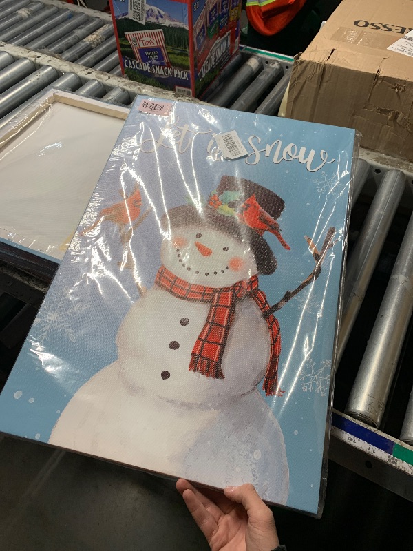 Photo 1 of ***FACTORY SEALED***
1 KINGO Let It Snow Christmas Canvas Wall Art: 16"x24" Winter Snowman Cardinal Bird Print Poster Snowflake Picture Xmas Painting Farmhouse Holiday Decor for Home Bedroom Living Room Office