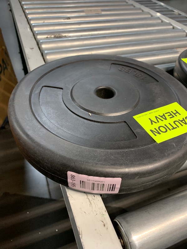 Photo 1 of (1 PIECE) 15 LBS Fitvids Vinyl Standard 1-Inch Plate Weight Plate for Strength Training and Weightlifting, 