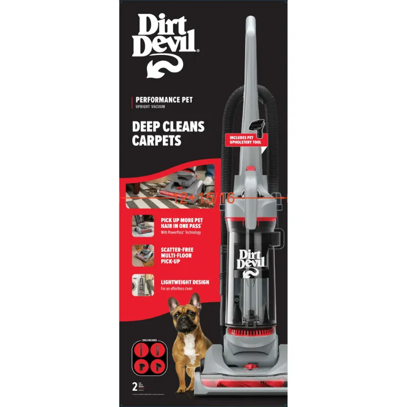 Photo 1 of ** PARTS ONLY MISSING MAIN HOSE NON FUNCTIONAL**
Dirt Devil Performance Pet Bagless Upright Vacuum Cleaner, Pet Friendly, for Carpet & Hard Floors, Above Floor Cleaning, Lightweight, UD76211V, Gray
