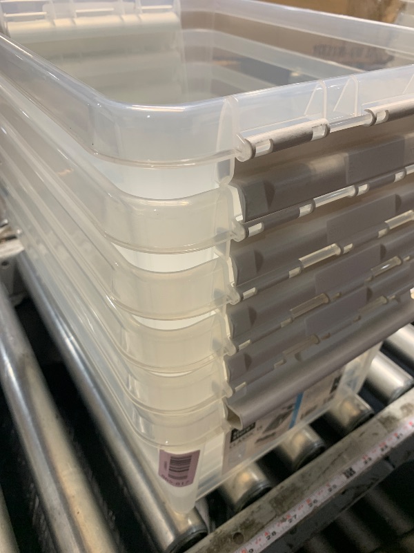 Photo 1 of (MISSING LIDS) ***PARTS ONLY*** SmartStore Classic 15 Clear Storage Box, 14L/14.8QT BPA-Free Stackable Container with Secure Lid, Swedish Made Storage for A4 Papers & Games (6)
