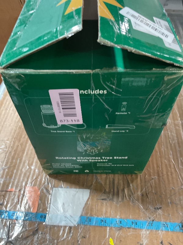 Photo 1 of ?Patent Pending? Musical Rotating Christmas Tree Stand, UL Certified Up to 9ft 120 lb Artificial Christmas Tree with Speaker, Spinning Stand with Remote, Fit for 1.25-2" in Tree Poles - 800W