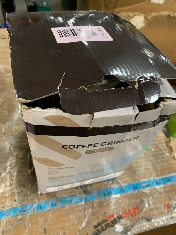 Photo 1 of ***MISSING PARTS***
SHARDOR One Touch Coffee Grinder Electric, Spice, Herb, For Coffee Bean Spices and Seeds with 1 Removable Stainless Steel Bowl, Dry Grinder, White