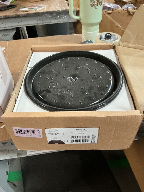 Photo 1 of ***************has a broken handle*************
STAUB Cast Iron Dutch Oven 4-qt Round Cocotte, Made in France, Serves 3-4, Matte Black