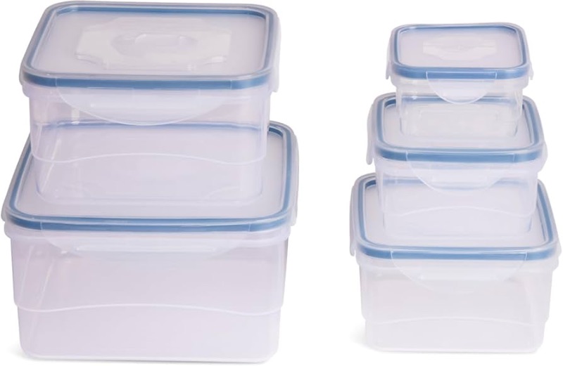 Photo 1 of (SMALL) ***STOCK PHOTO REFERENCE ONLY***Core Kitchen Nested Square Food Storage Containers, 10-Piece Set, 6.1oz to 69.7ounce Sizes