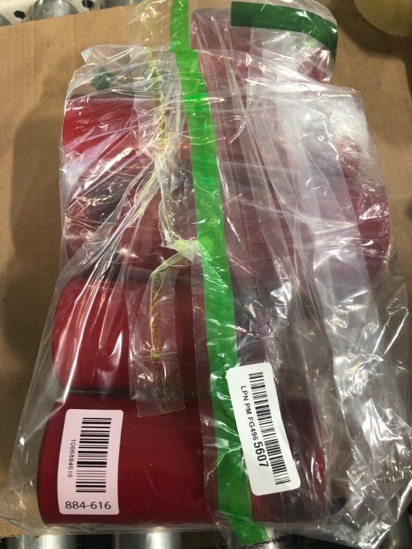 Photo 1 of ***MISSING PARTS*** ***MISSING REMOTE*** Homemory Christmas Red Flickering Flameless Candles, Battery Operated Acrylic LED Pillar Candles with Remote Control and Timer, Set of 5