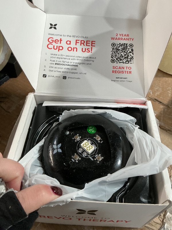 Photo 1 of ***NO CORD

REVOMADIC REVO The Original 4-in-1 Smart Cupping Therapy Massager, Red Light Therapy for Targeted Pain Relief, Knots, Aches, Muscle Soreness, Circulation & Tighter Skin, Portable Cupping Kit