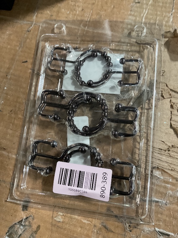 Photo 1 of (MISSING 2 HOOKS) 2lbDepot Shower Curtain Rings Hooks - Bronze Finish - Premium 18/8 Stainless Steel - Oil Rubbed Double Hooks with Easy Glide Rollers Rust Resistant - Six Finishes Available - Set of 12 for Shower Rod