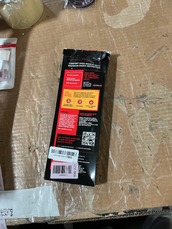 Photo 1 of (New) Work Comfort Orthotic Insoles - Anti Fatigue Shoe Insert Men Women - Low Arch Support - Shock Absorption - Foot Pain Relief - Work Boot Insoles (Black, L)