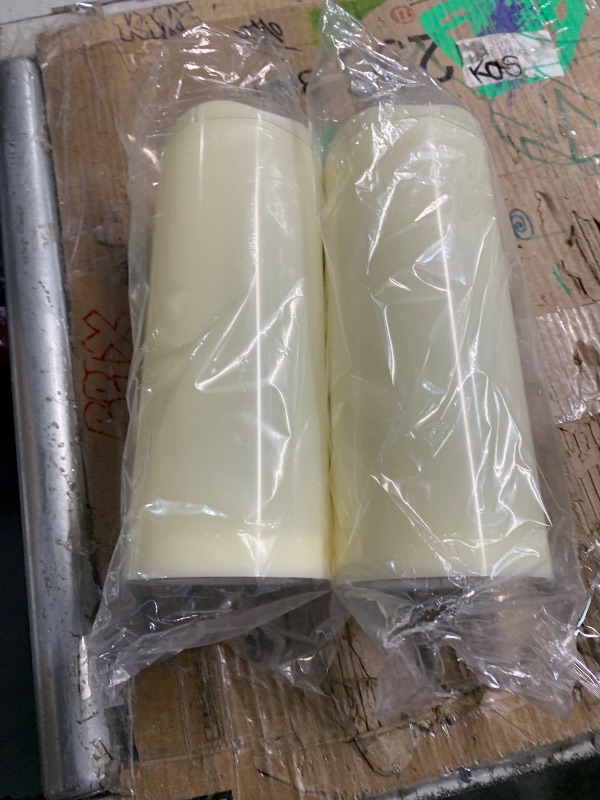 Photo 1 of ***(MISSING REMOTE)***SEHNSY 2pack 4"*10" Waterproof Outdoor Flameless Candles with Remote & Timer, Plastic Battery Operated LED Flickering Pillar Candles for Camping, Weddings, Ivory