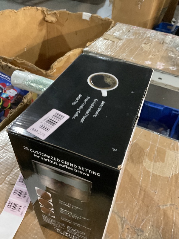 Photo 1 of ***SEE NOTES*** 
Aromaster Burr Coffee Grinder with 25 Grind Setting, Adjustable 2-12 Cups Timer, Professional Conical Coffee Bean Grinders for Home Use, 3-Ears Portafilter Holder, Anti-static, Cleaning Brush, Black