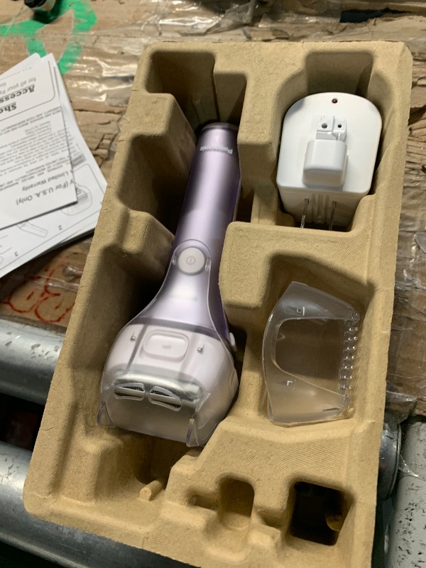 Photo 1 of ***(HEAVILY USED/ MINOR DAMAGE)***Panasonic Electric Shaver for Women, Cordless 4-Blade Shaver, Bikini Attachment, Pop-Up Trimmer, Wet Dry Operation, Electric Razors for Women - ES-AWL8AV (Purple)