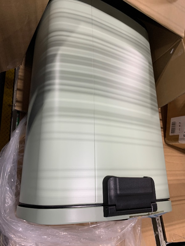 Photo 1 of happimess HPM1006E Connor Rectangular 13-Gallon Trash Can with Soft-Close Lid and Free Mini Trash Can, Fingerprint Resistant, Modern, Minimalistic for Kitchen, Office, Bathroom, Pistachio Gelato