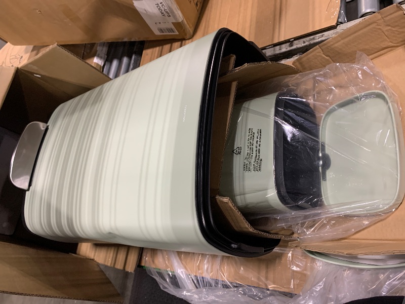 Photo 1 of happimess HPM1006E Connor Rectangular 13-Gallon Trash Can with Soft-Close Lid and Free Mini Trash Can, Fingerprint Resistant, Modern, Minimalistic for Kitchen, Office, Bathroom, Pistachio Gelato