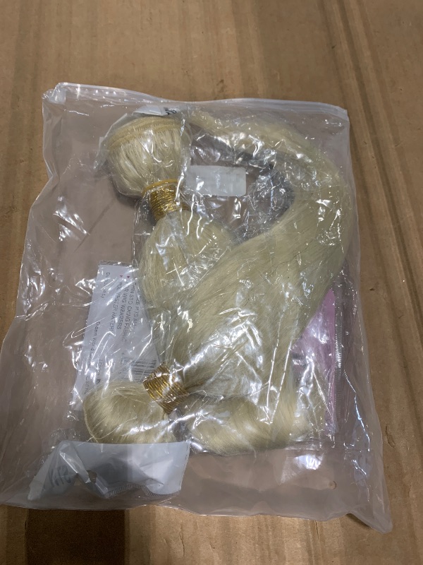 Photo 1 of *** 2 PC ***#613 Blonde Bundles Human Hair 10 12 14 Straight Color 613 Human Hair Bundles Blonde Extension 100 Gram Per Bundle 12A Unprocessed Brazilian Remy Hair Virgin Hair for Black Women