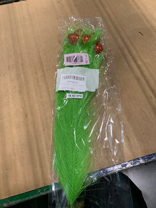 Photo 1 of 8Pcs Christmas Tree Topper Picks 17.3'' Lime Green Furry Curly Stems Xmas Tree Picks Ornaments for Christmas Tree Home Office Wreath Vase Decorations