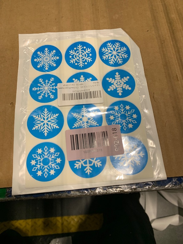 Photo 1 of 1.5 inch 120 PCS Snowflakes Merry Christmas Stickers Labels Adhesive Decorative Envelope Seals Stickers for Cards Envelopes Boxes