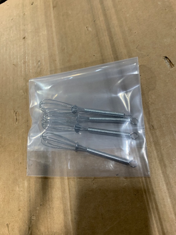 Photo 1 of *** 4 PACK ***5 inch Mini Wire Whisk 6 Pack - Stainless Steel