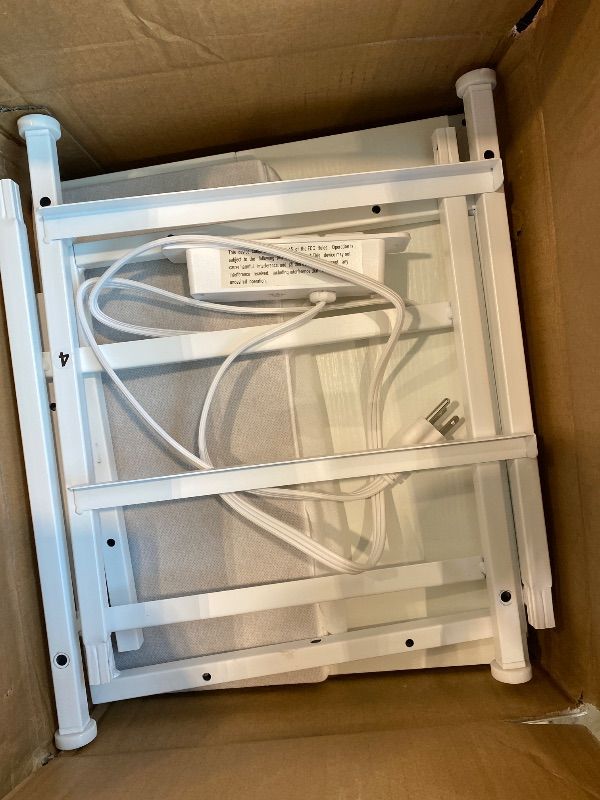 Photo 1 of **MISSING PARTS**
Furnulem Night Stand, Tall White Nightstand with 4-Tier Shelves, 2 PU Fabric Drawers and Light Tube, Bed Side Tables with Charging Station, Bedside Table for Bedroom