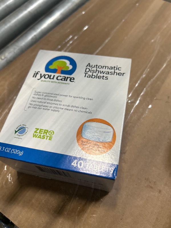 Photo 1 of ** FACTORY SEALED**
If You Care Dishwasher Tablets 40 Count - Powerful, Plant Based, Concentrated, Biodegradable, Natural Dish Cleaner Detergent, Dishwashing Soap Tabs