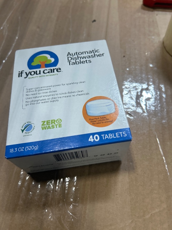 Photo 1 of ** FACTORY SEALED**
If You Care Dishwasher Tablets 40 Count - Powerful, Plant Based, Concentrated, Biodegradable, Natural Dish Cleaner Detergent, Dishwashing Soap Tabs