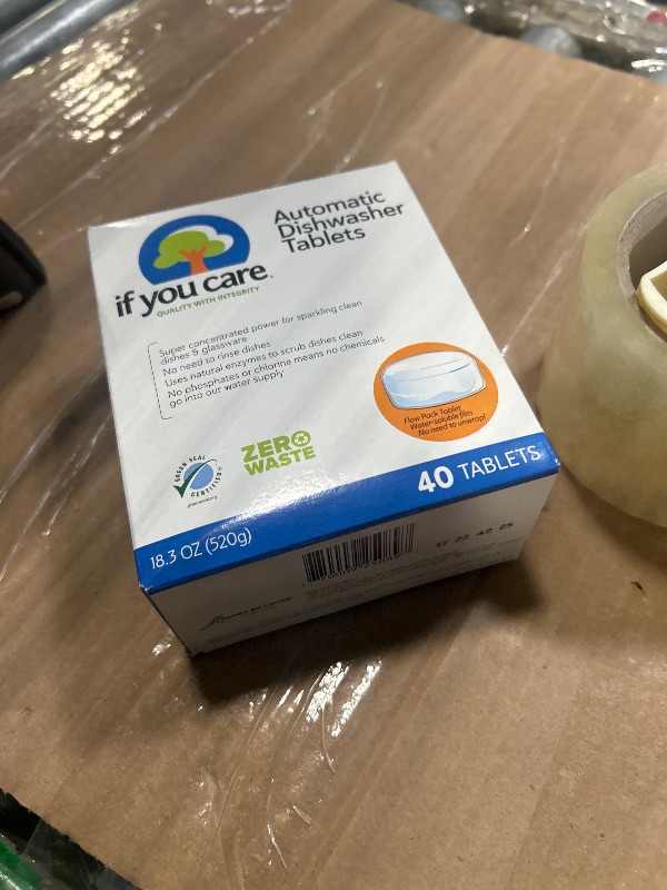 Photo 1 of ** FACTORY SEALED**
If You Care Dishwasher Tablets 40 Count - Powerful, Plant Based, Concentrated, Biodegradable, Natural Dish Cleaner Detergent, Dishwashing Soap Tabs