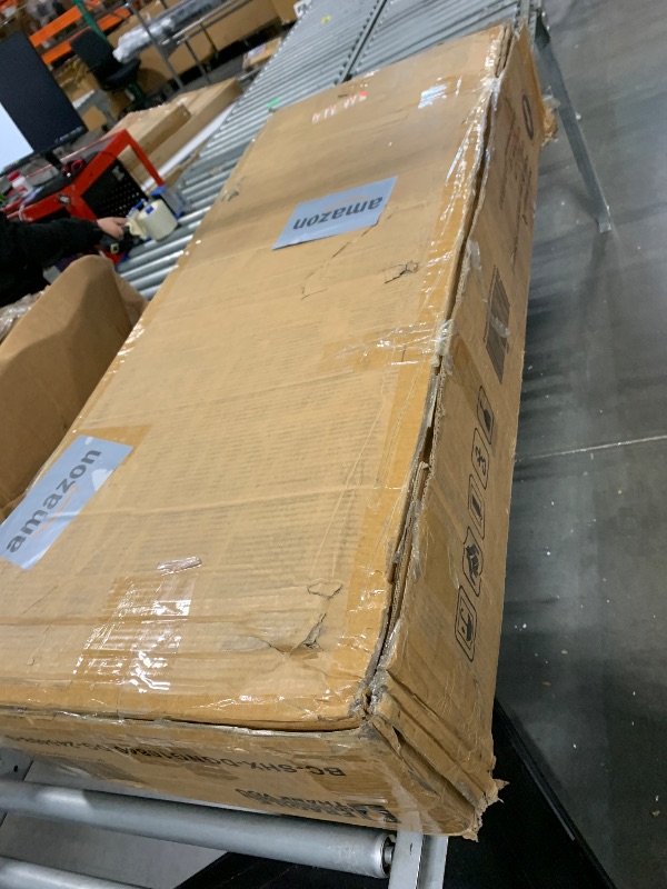 Photo 1 of **LOOSE HARDWARE INSIDE THE BOX** Shintenchi 3 Doors Farmhouse Sideboard Buffet Cabinet, 41" Barn Doors Buffet with Storage, Wood Coffee Bar Cabinet with Adjustable Shelf for Kitchen, Living Room,Grey