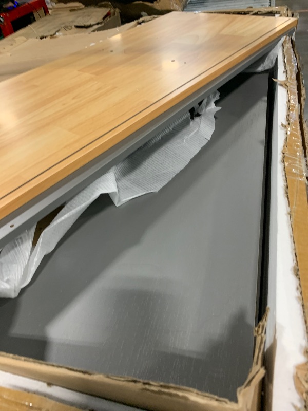 Photo 1 of **LOOSE HARDWARE INSIDE THE BOX** Shintenchi 3 Doors Farmhouse Sideboard Buffet Cabinet, 41" Barn Doors Buffet with Storage, Wood Coffee Bar Cabinet with Adjustable Shelf for Kitchen, Living Room,Grey