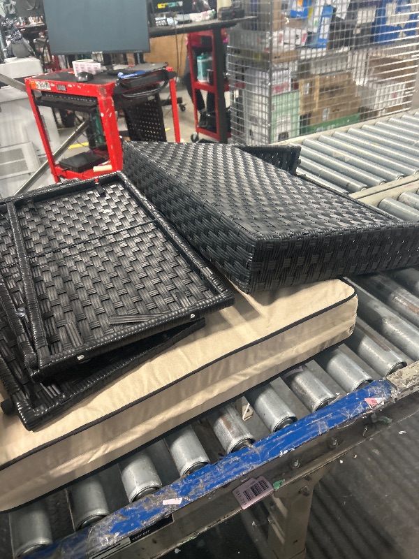 Photo 1 of ****SIMILAR ITEM *****
Valita 3-Piece Outdoor PE Rattan Furniture Set Patio Black Wicker Conversation Loveseat Sofa Sectional Couch Khaki Cushion