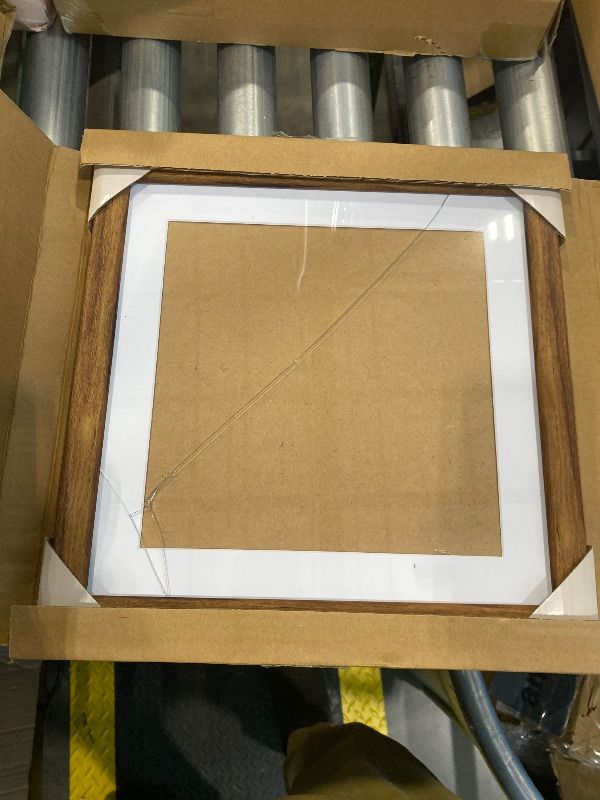 Photo 1 of ***MAJOR DAMAGE*** euwazram Rustic Walnut 11x11 Frame - Single Frame, 11 x 11 Poster Frame with Mat for 9x9, Picture Frames for Artwork, Puzzles, Photos and Movie Posters