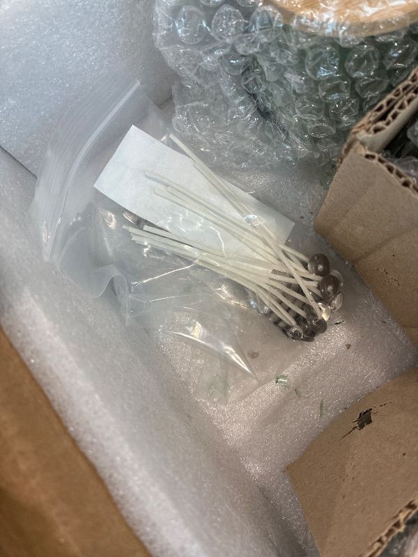 Photo 1 of **MISSING PARTS - Missing 2 jars**
8 Pcs 7 OZ Light Green Candle Jars for Making Candles, Ribbed Unique Candle Jars, Glass Jars with bamboo Lids and Labels for Candle Making Supplies, Container, Green Table Decor, Gift