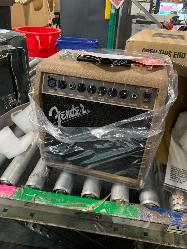 Photo 1 of *USED*
Fender Acoustasonic Guitar Amp for Acoustic Guitar, 15 Watts, with 2-Year Warranty 6 Inch Speaker, Dual Front-Panel inputs, 11.5Hx11.19Wx7.13D Inches, Tan