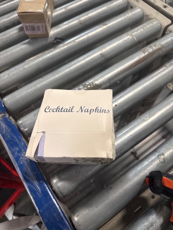 Photo 1 of 100 Pack Cocktail Napkins, 3-Ply Scalloped Edged Wedding Napkins Folded 5 x 5 Inches Dessert Napkins, Disposable Napkins for Dinner Birthday Party Bridal Anniversary Baby Shower Reception (Purple)