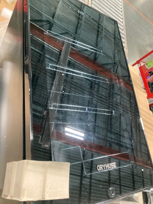 Photo 1 of 101 Cans Compressor Beverage Refrigerator, 17 Inch Drink Fridge with Glass Door, Adjustable Removable Shelves, Quiet Operation, Temp Memory, Beer Cooler for Soda, Beer, Water, Home Bar, Office