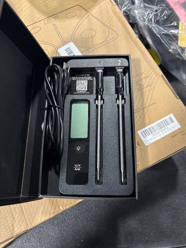 Photo 1 of ** RETAIL PRICE $49.99 **
Smart Wireless Meat Thermometer with Dual Probes, Bluetooth & WiFi Combo, High Precision & Fast Response for BBQ, Grill, Smoker, Oven, Air Fryer