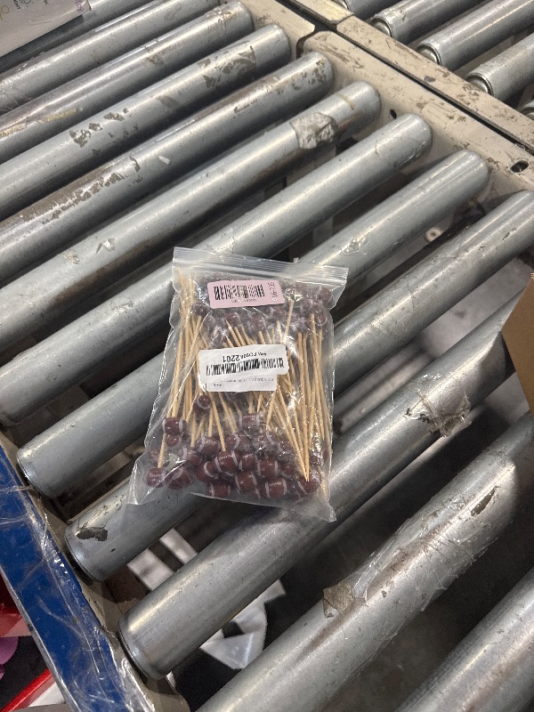 Photo 1 of 100 Pcs Football Toothpicks, 4.72 Inch Football Cocktail Picks for Appetizers, Long Bamboo Toothpicks, Decorative Toothpicks Skewers for Holiday Birthday Party Decorations (Football 3D)