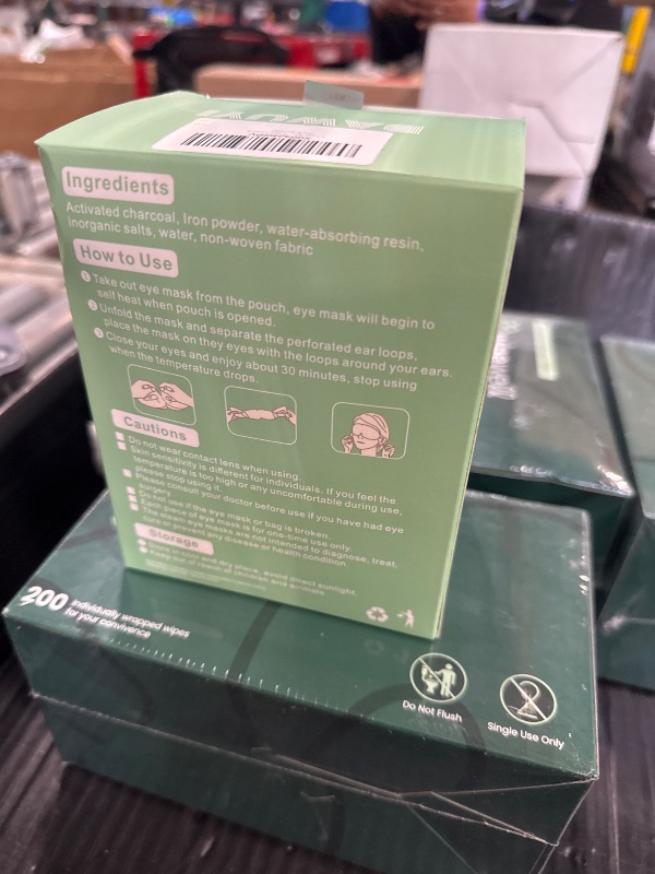 Photo 1 of BAWUYI 12 Packs Self Heating Eye Masks for Dry Eyes Disposable Heated Eye Mask Warm Compress Sleep Mask Stress Relief Travel Ready Relaxation Unscented