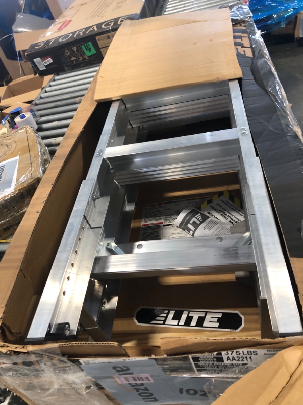 Photo 1 of ** minor scratch on side *** LITE 10-foot Aluminium Attic Ladder 54"W x 22.5"H (Rough Opening), 375-Pound Load Capacity, Type IAA, AA2211