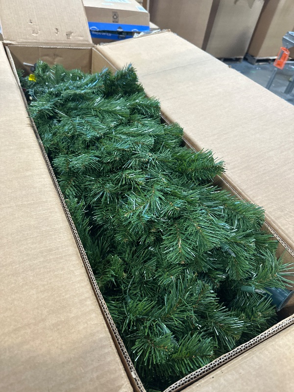 Photo 1 of National Tree Company 7 ft Pre-Lit North Valley Spruce Artificial Christmas Tree, 500 Clear Lights, 1,096 Tips, Includes Stand, Green