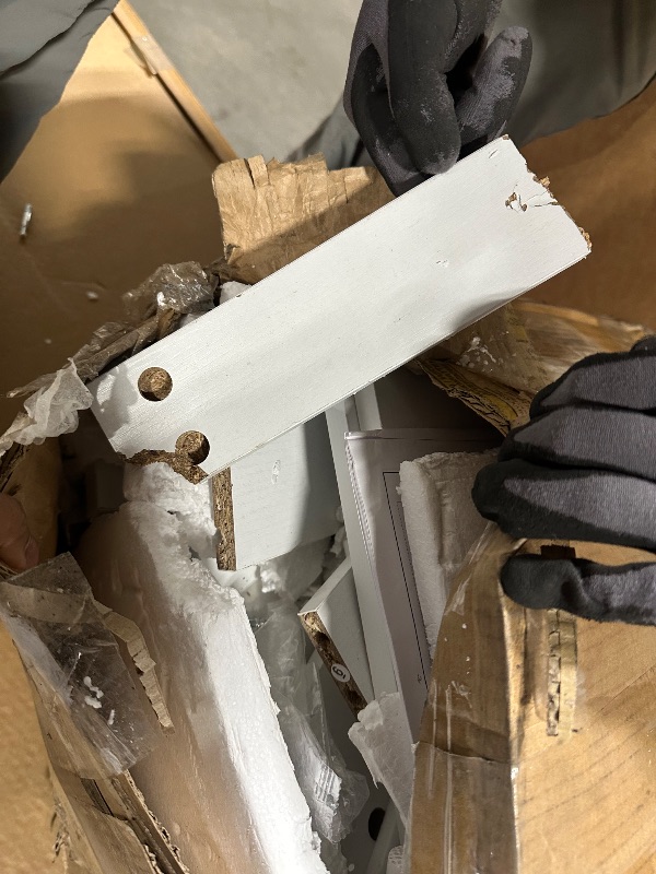 Photo 1 of *****BROKEN/ IT IS UNKNOWN IF ANY PARTS ARE MISSING****
HOMCOM 72" Farmhouse Kitchen Pantry Cabinet, Freestanding Tall Storage Cabinet with 4 Barn Doors, 4 Adjustable Shelves and 8 Door Shelves, Embossed White Wood Grain